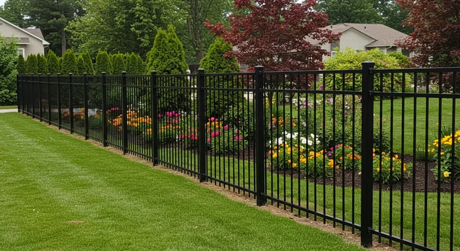 Ornamental aluminum fence installation