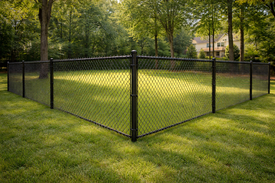 Black Coated chain link fences style by Ronnie Custom Fence