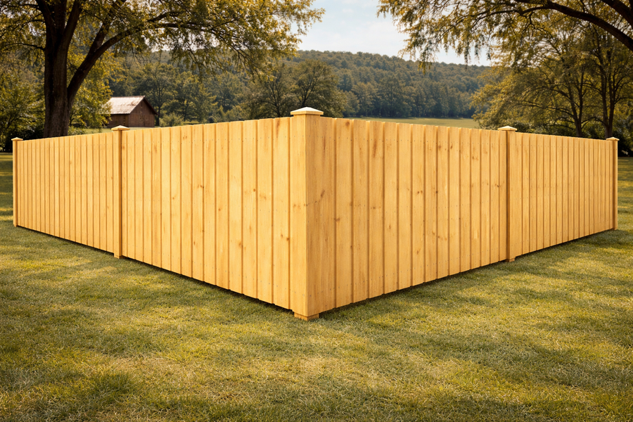 Board On Board wood privacy fences style by Ronnie Custom Fence