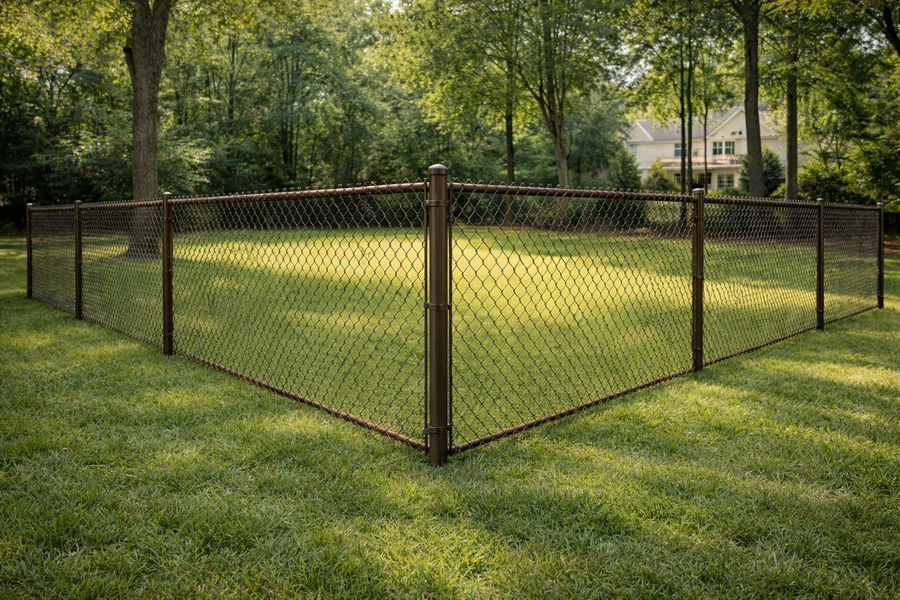 Brown Coated chain link fences style by Ronnie Custom Fence
