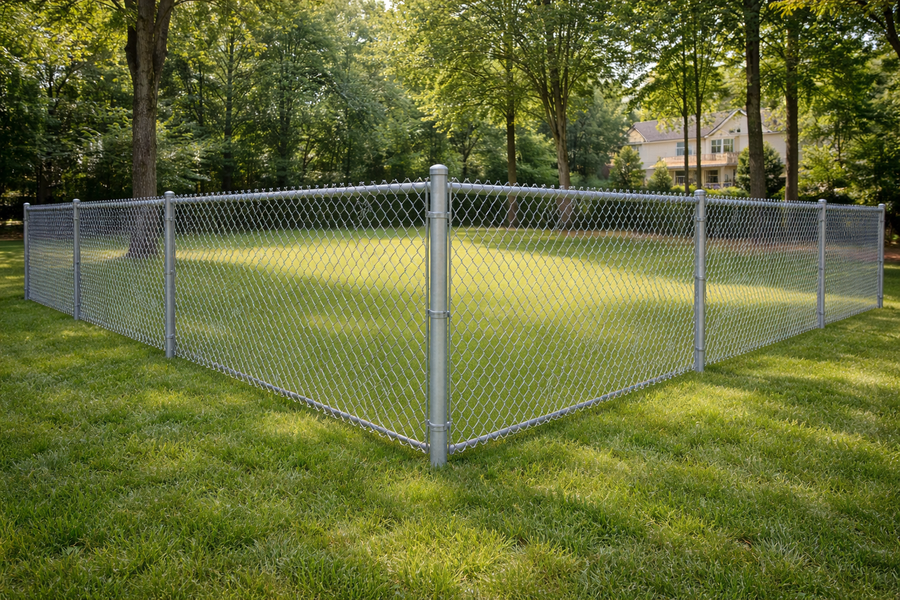 Galvanized chain link fences style by Ronnie Custom Fence