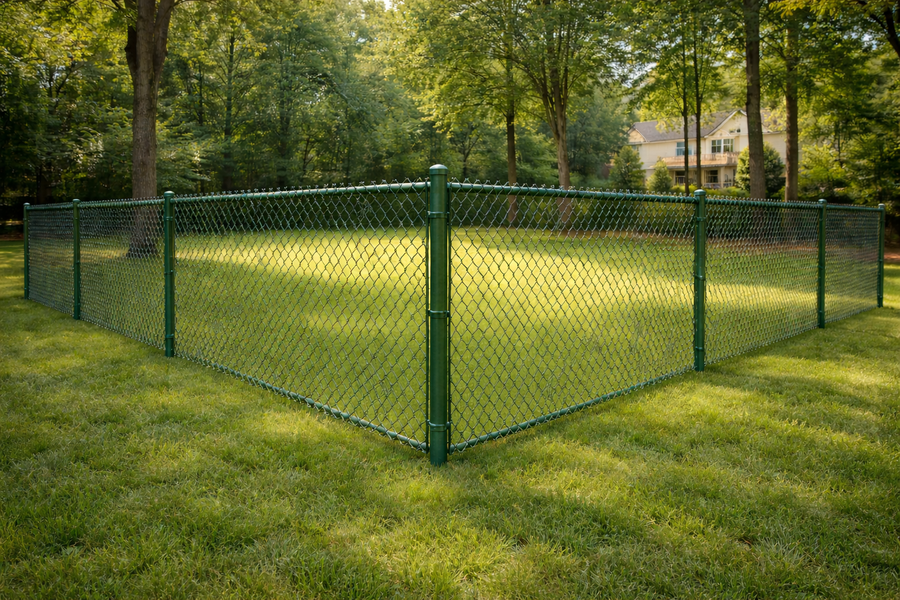 Green Coated chain link fences style by Ronnie Custom Fence