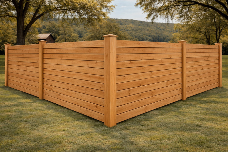 Horizontal wood privacy fences style by Ronnie Custom Fence