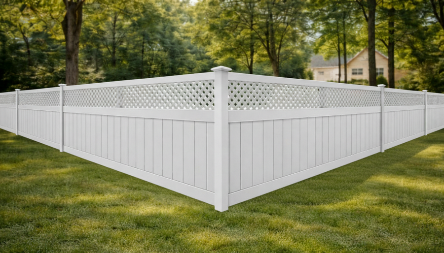 Lattice Top vinyl fences style by Ronnie Custom Fence