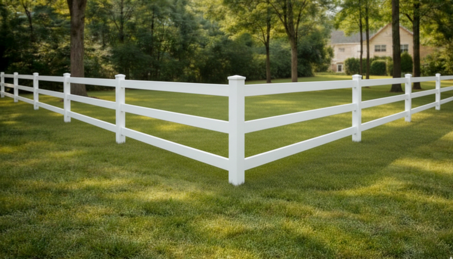 Post and Rail vinyl fences style by Ronnie Custom Fence