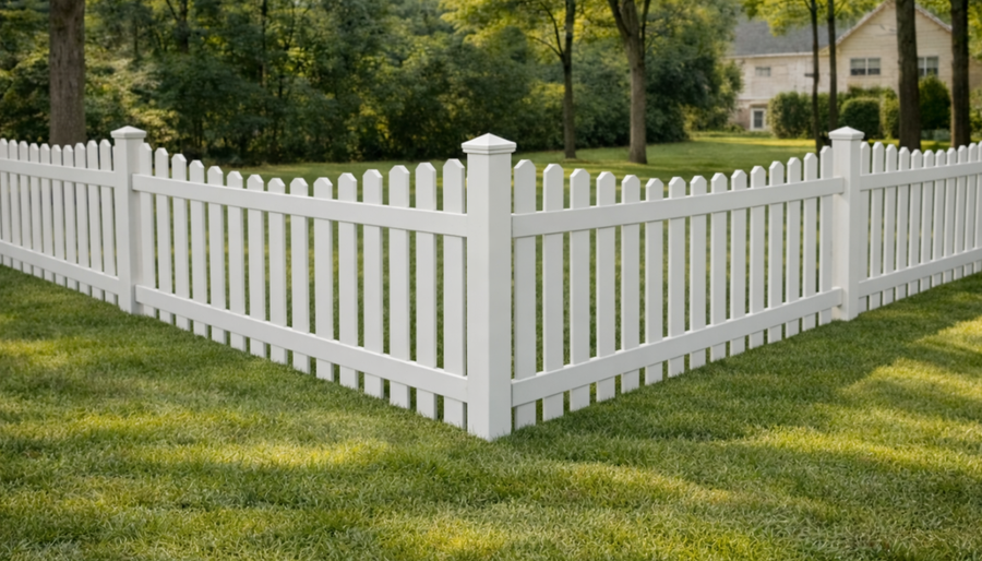 Scalloped Picket vinyl fences style by Ronnie Custom Fence