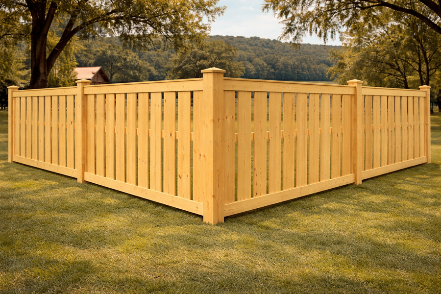 Semi-Privacy wood privacy fences style by Ronnie Custom Fence