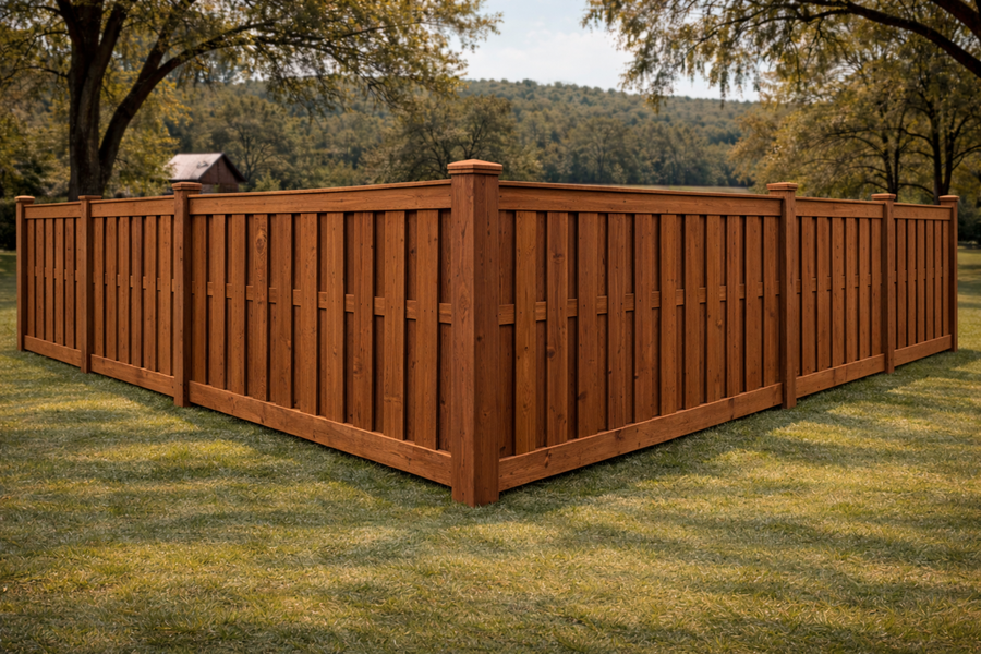 Shadowbox wood privacy fences style by Ronnie Custom Fence